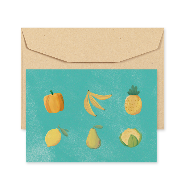POSTCARD - 10 CUBES - BLUE