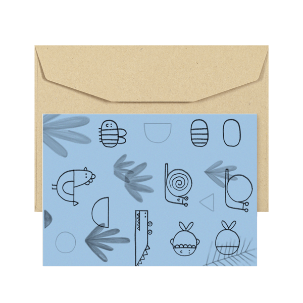 POSTCARD - I CAN'T DRAW - BLUE