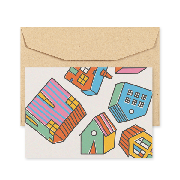 POSTCARD - HOUSES - FLYING