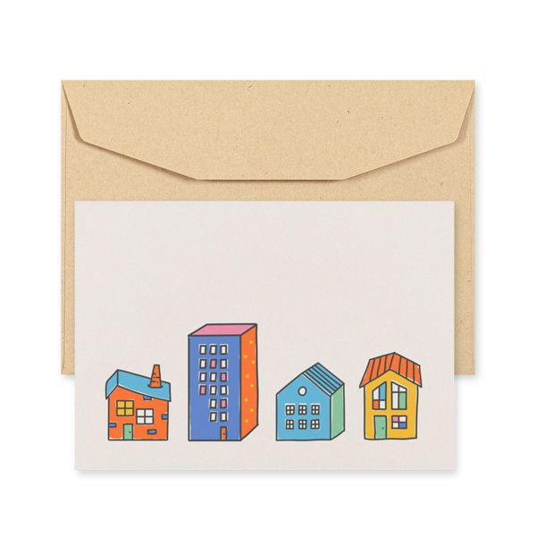 POSTCARD - HOUSES - FOUR