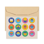 POSTCARD - MEMO FACES - WHITE